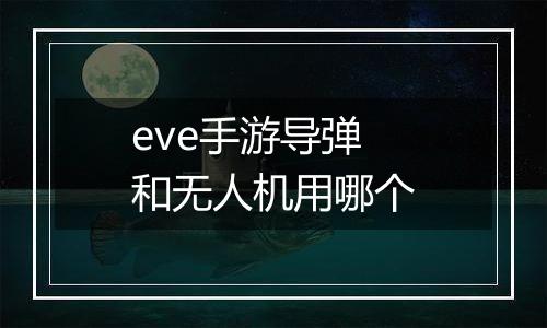 eve手游导弹和无人机用哪个