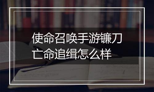 使命召唤手游镰刀亡命追缉怎么样