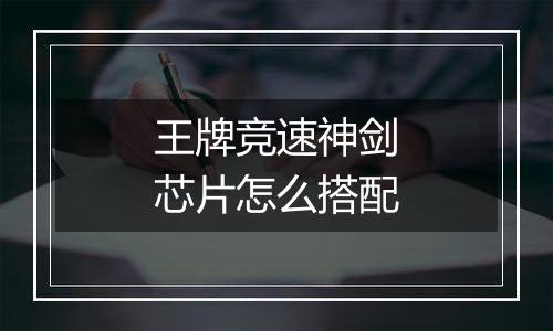 王牌竞速神剑芯片怎么搭配