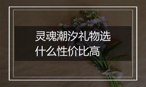 灵魂潮汐礼物选什么性价比高