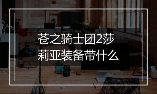 苍之骑士团2莎莉亚装备带什么