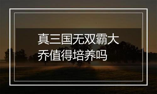 真三国无双霸大乔值得培养吗