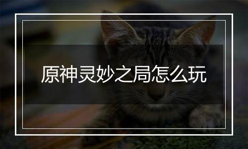 原神灵妙之局怎么玩