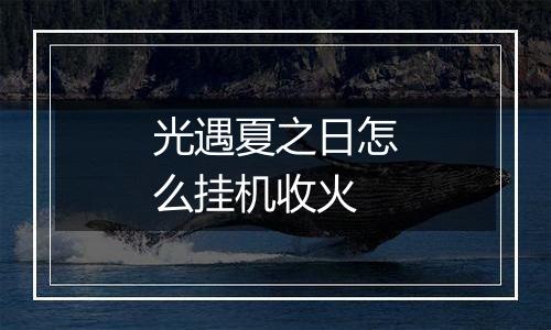 光遇夏之日怎么挂机收火