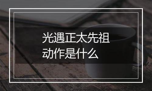 光遇正太先祖动作是什么