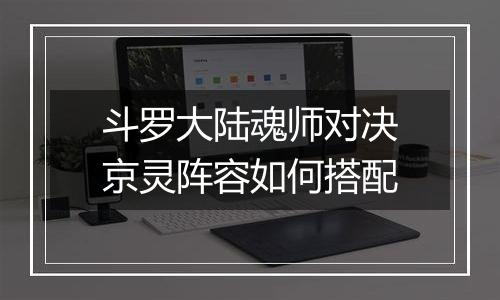 斗罗大陆魂师对决京灵阵容如何搭配