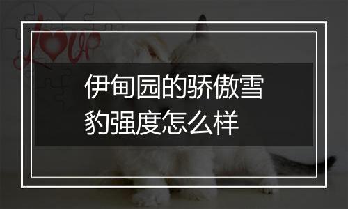 伊甸园的骄傲雪豹强度怎么样