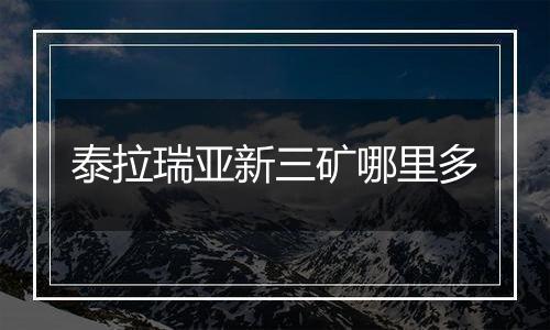 泰拉瑞亚新三矿哪里多