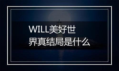 WILL美好世界真结局是什么