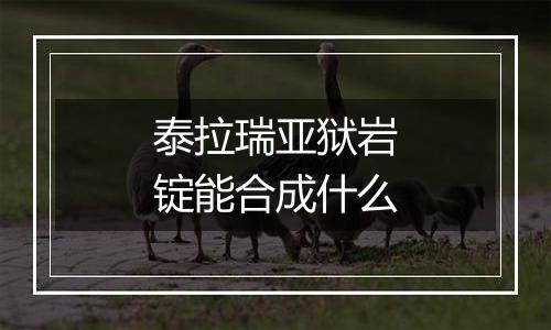 泰拉瑞亚狱岩锭能合成什么