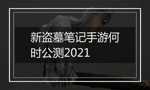 新盗墓笔记手游何时公测2021