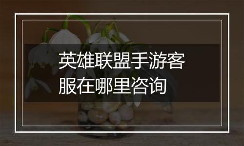 英雄联盟手游客服在哪里咨询