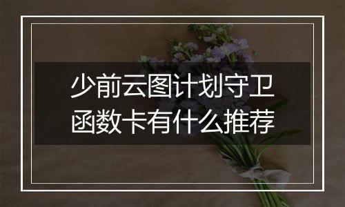 少前云图计划守卫函数卡有什么推荐