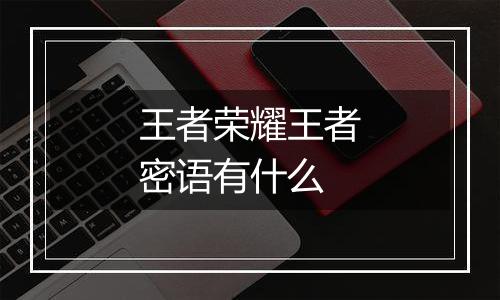 王者荣耀王者密语有什么