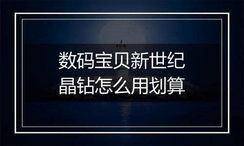 数码宝贝新世纪晶钻怎么用划算