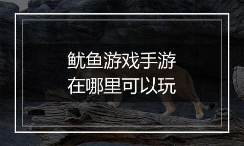 鱿鱼游戏手游在哪里可以玩