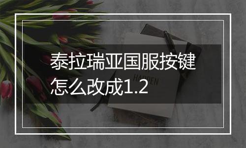 泰拉瑞亚国服按键怎么改成1.2