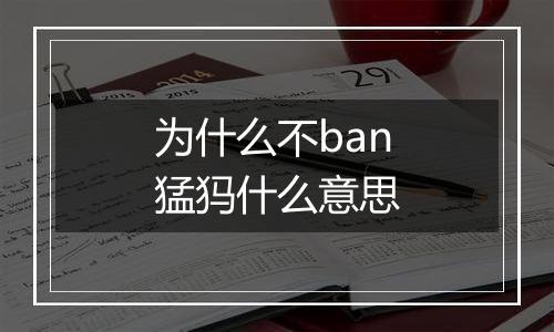为什么不ban猛犸什么意思