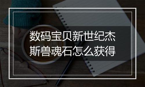 数码宝贝新世纪杰斯兽魂石怎么获得