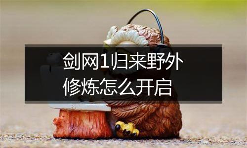 剑网1归来野外修炼怎么开启