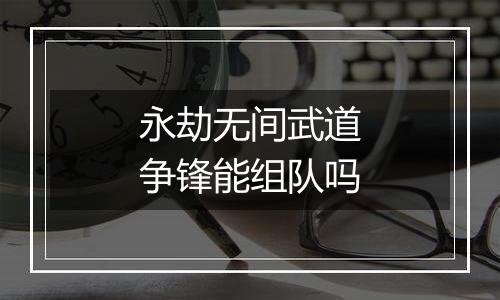 永劫无间武道争锋能组队吗