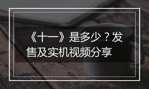 《十一》是多少？发售及实机视频分享