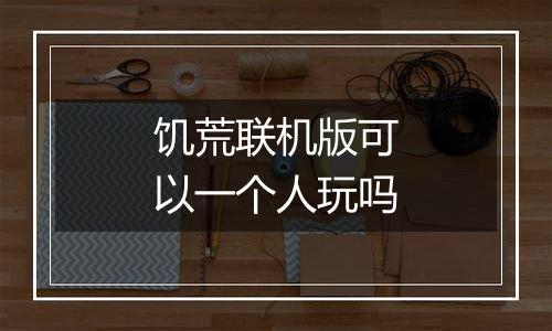 饥荒联机版可以一个人玩吗