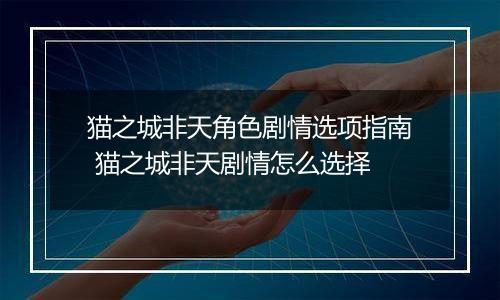 猫之城非天角色剧情选项指南 猫之城非天剧情怎么选择