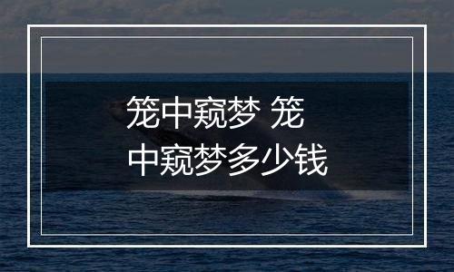笼中窥梦 笼中窥梦多少钱