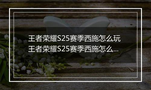 王者荣耀S25赛季西施怎么玩 王者荣耀S25赛季西施怎么出装 S25赛季西施出装推荐