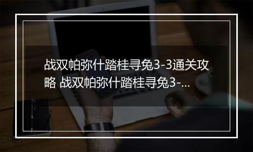 战双帕弥什踏桂寻兔3-3通关攻略 战双帕弥什踏桂寻兔3-3怎么通关