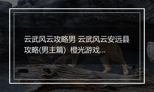 云武风云攻略男 云武风云安远县攻略(男主篇)  橙光游戏云武风云