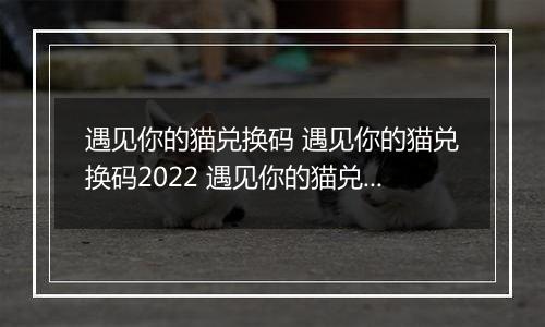 遇见你的猫兑换码 遇见你的猫兑换码2022 遇见你的猫兑换码爱心