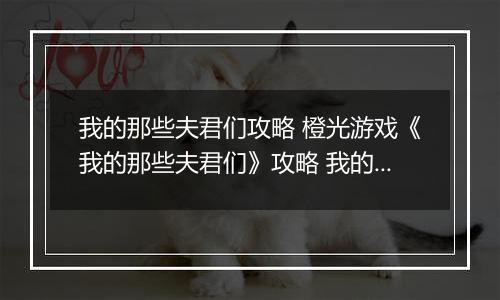 我的那些夫君们攻略 橙光游戏《我的那些夫君们》攻略 我的那些夫君们结局