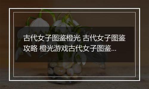 古代女子图鉴橙光 古代女子图鉴攻略 橙光游戏古代女子图鉴成功率达到110%攻略