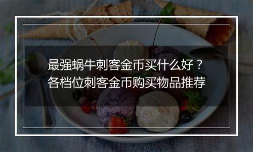 最强蜗牛刺客金币买什么好？各档位刺客金币购买物品推荐