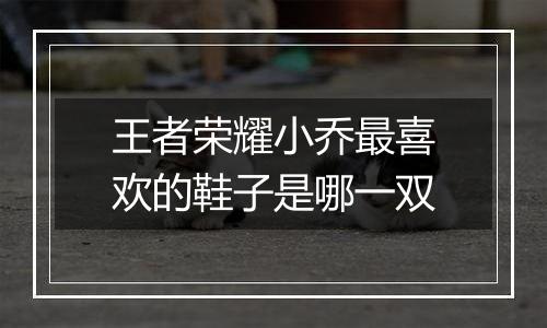 王者荣耀小乔最喜欢的鞋子是哪一双