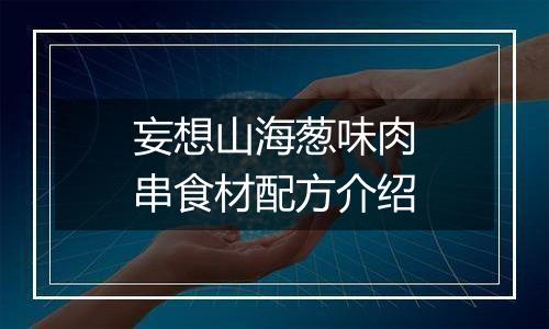 妄想山海葱味肉串食材配方介绍