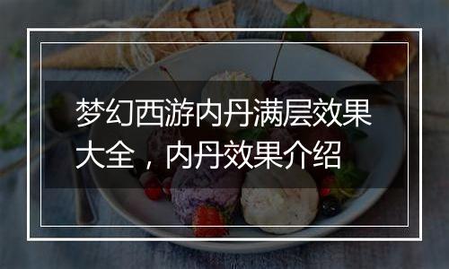 梦幻西游内丹满层效果大全，内丹效果介绍