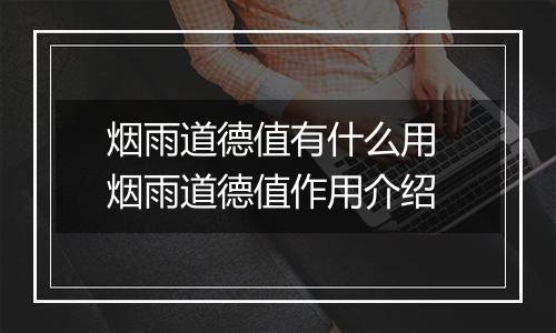 烟雨道德值有什么用 烟雨道德值作用介绍