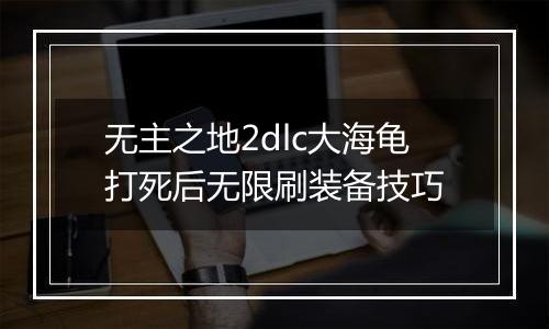 无主之地2dlc大海龟打死后无限刷装备技巧