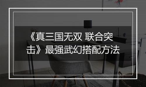 《真三国无双 联合突击》最强武幻搭配方法