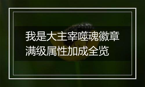 我是大主宰噬魂徽章满级属性加成全览