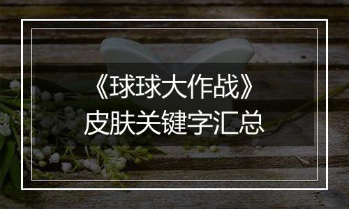 《球球大作战》皮肤关键字汇总
