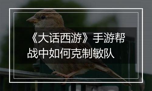 《大话西游》手游帮战中如何克制敏队