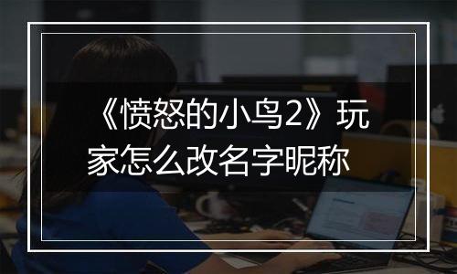 《愤怒的小鸟2》玩家怎么改名字昵称