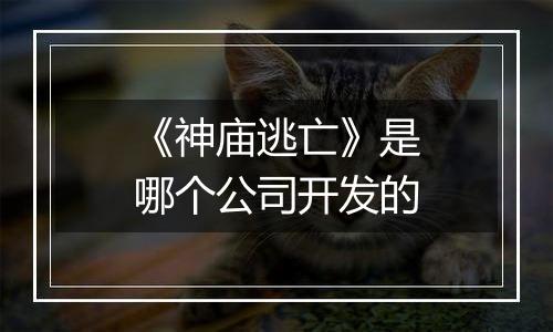 《神庙逃亡》是哪个公司开发的