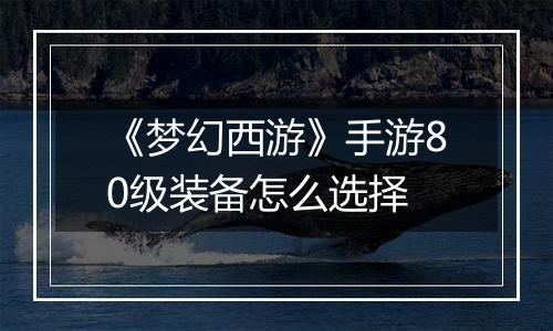 《梦幻西游》手游80级装备怎么选择