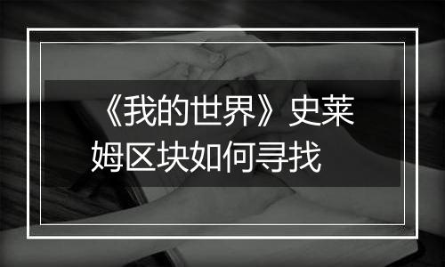 《我的世界》史莱姆区块如何寻找