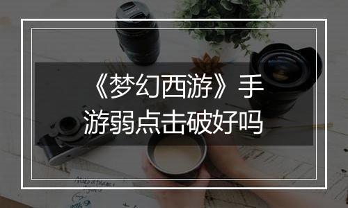 《梦幻西游》手游弱点击破好吗